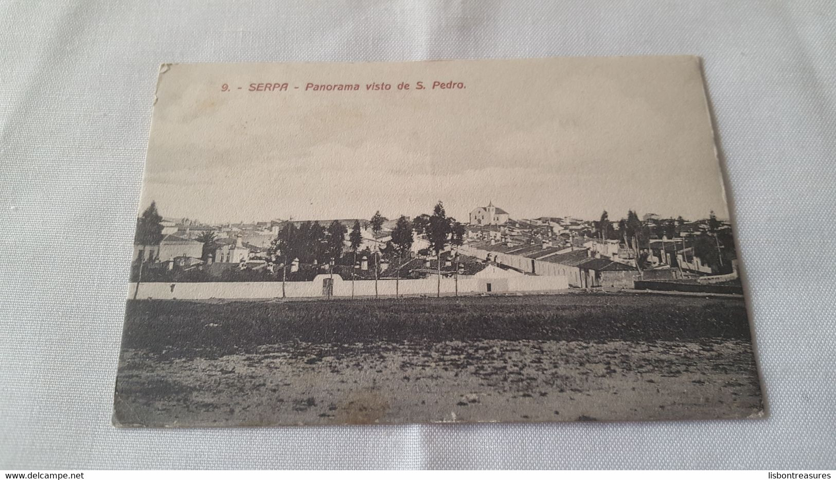 ANTIQUE POSTCARD PORTUGAL SERPA - PANORAMA VISTO DE S. PEDRO USED 1914 - Beja