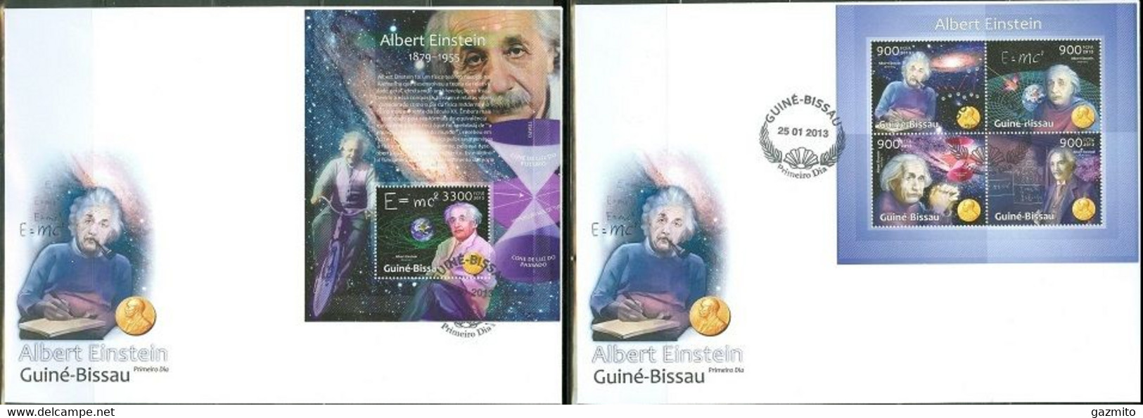 Guinea Bissau 2013, Albert Einstein, 4val In BF +BF In 2FDC - Albert Einstein