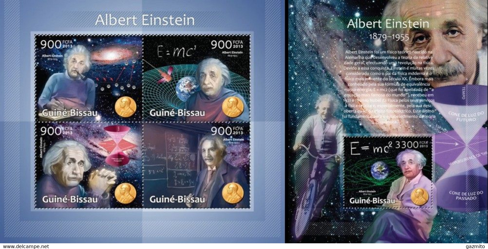 Guinea Bissau 2013, Albert Einstein, Space, 4val In BF +BF - Albert Einstein