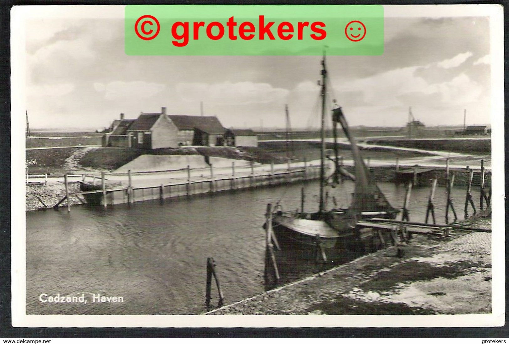 CADZAND Haven Met Vissersschip 1955 - Cadzand