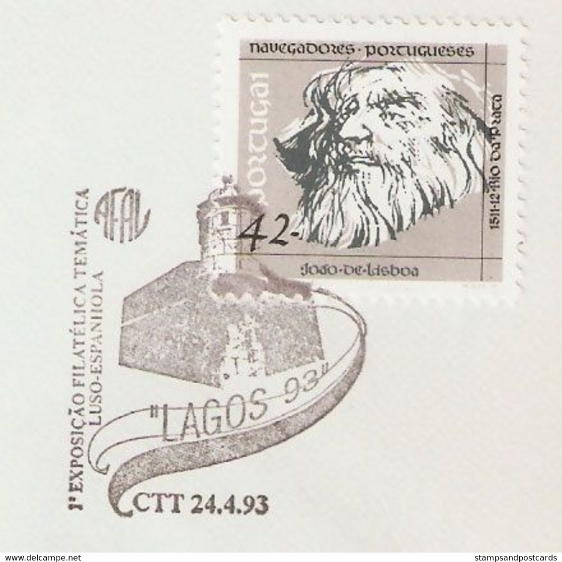 Portugal Lettre Cachet Commémoratif Fort à Lagos Algarve Expo Philatelique 1993 Event Pmk Fortress Stamp Expo - Postal Logo & Postmarks