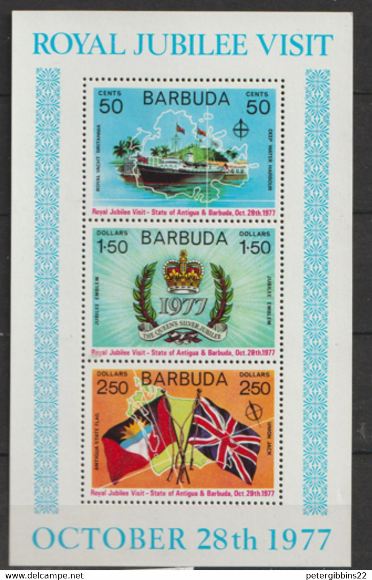 Barbuda  1977   SG  MS 348 Royal Visit  Unmounted Mint Miniature Sheet - Barbuda (...-1981)