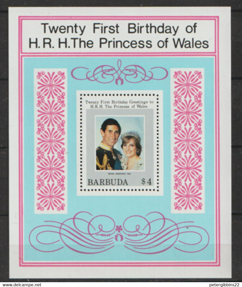 Barbuda  1982   SG  MS 627  Princess Diana  21st Birthday    Unmounted Mint Miniature Sheet - Barbuda (...-1981)