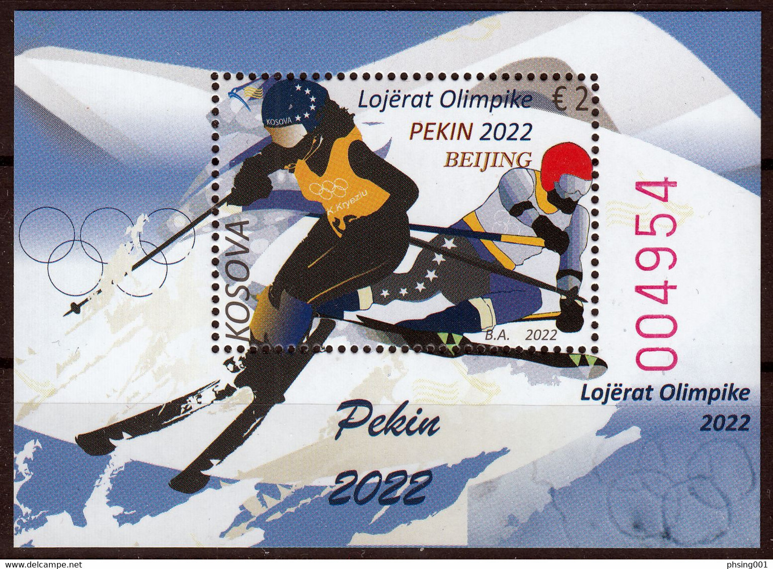 Kosovo 2022 Olympic Games Winter Beijing China Sports Skiing, Block Souvenir Sheet  MNH - Invierno 2022 : Pekín