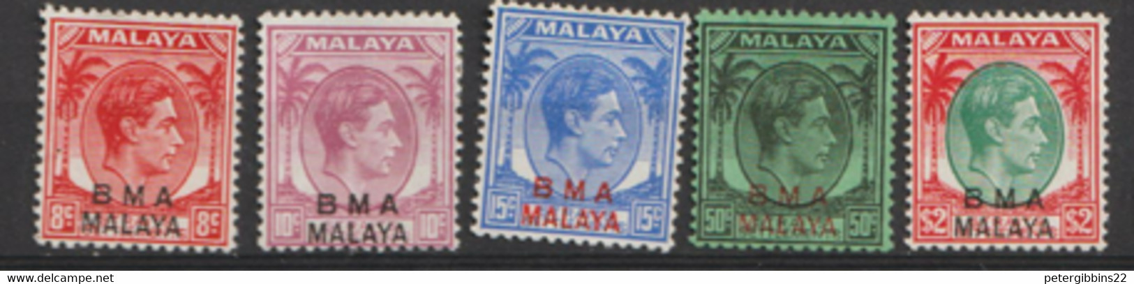 Malaysia BMA    1945 Various Values  Mounted Mint - Malaya (British Military Administration)