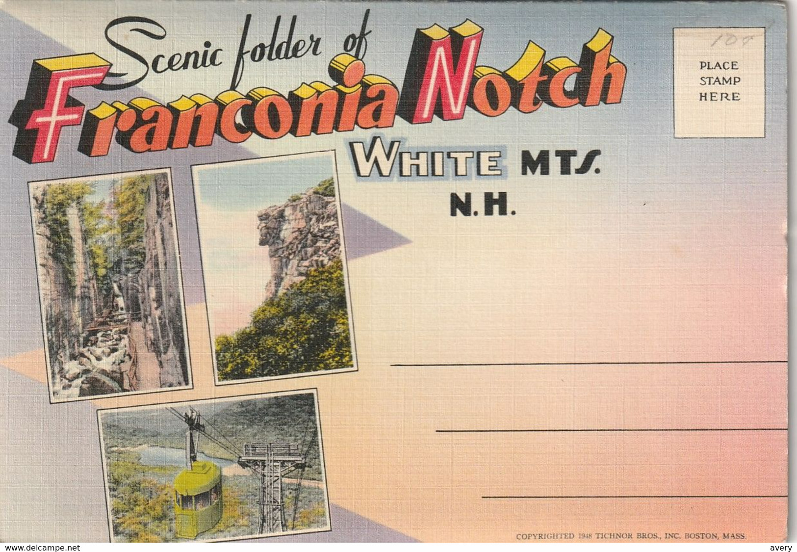 Scenic Folder Of Franconia Notch, White Mountains, New Hampshire - White Mountains