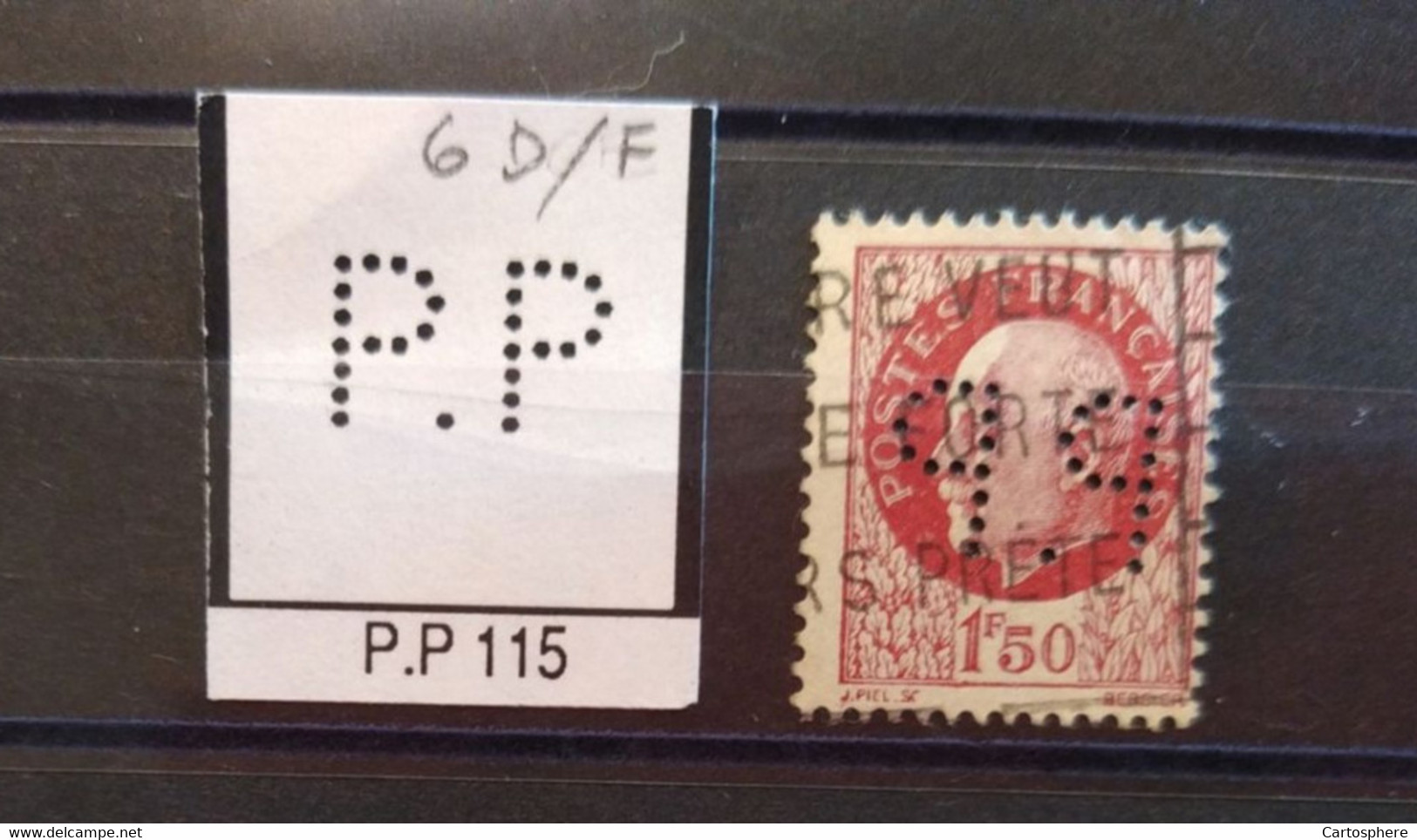 FRANCE  TIMBRE P.P 115  INDICE 6 PP 115 SUR 517 PERFORE PERFORES PERFIN PERFINS PERFO PERFORATION PERFORIERT - Used Stamps