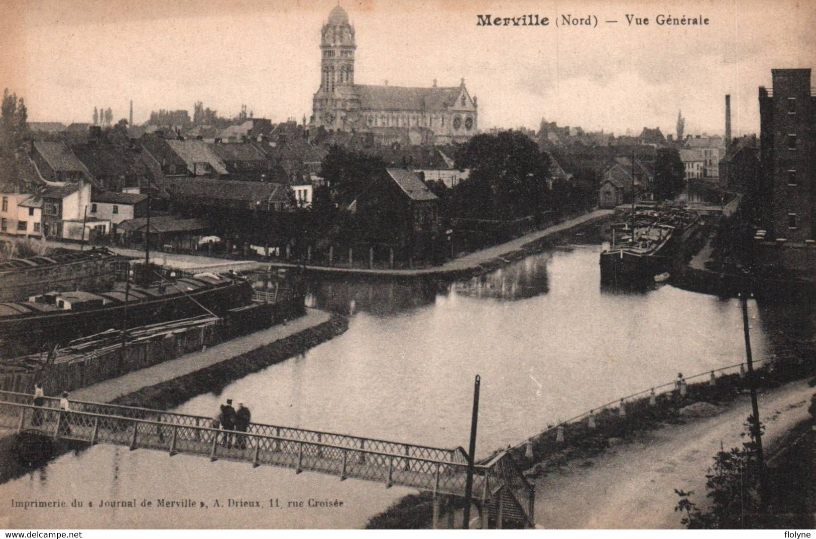 Merville - Vue Générale - Péniche - Batellerie - Merville