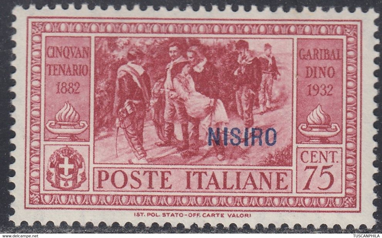 1932 Giuseppe Garibaldi 1 Valore Sass. 22 MNH** Cv 140 - Egeo (Nisiro)