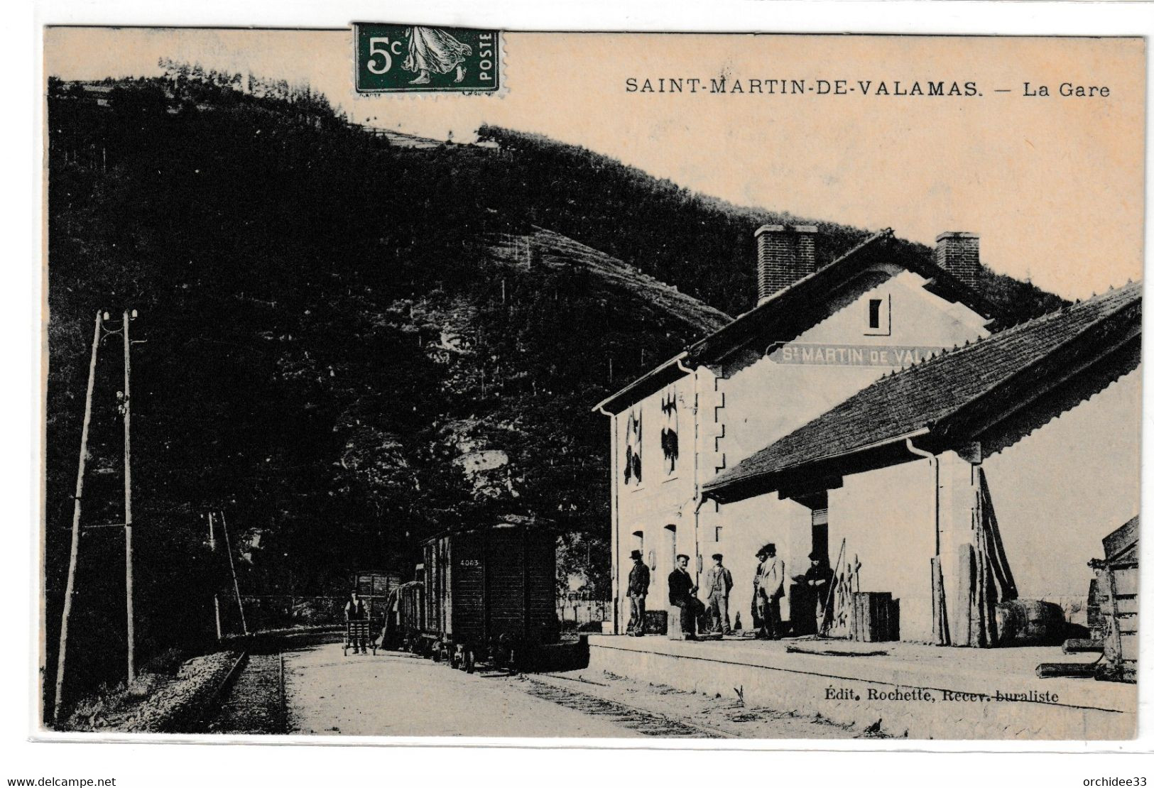 CPA Saint-Martin-de-Valamas - La Gare (jolie Animation Avec Train) - Saint Martin De Valamas