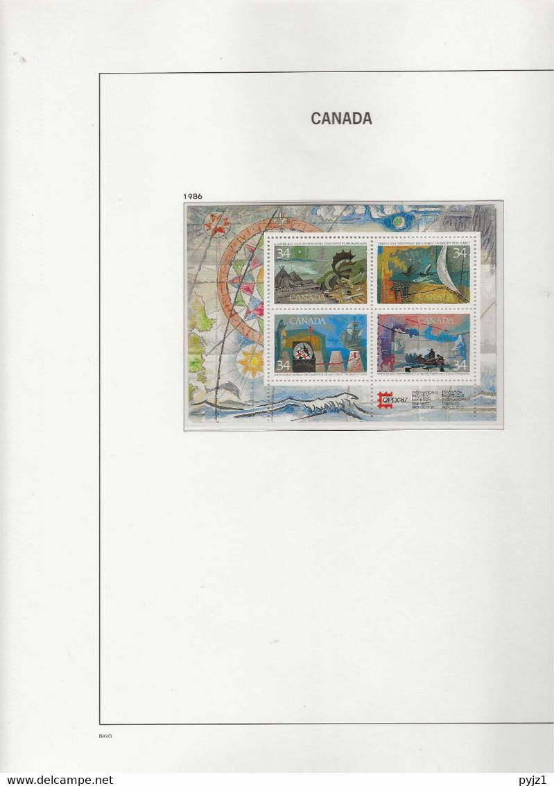 1986 MNH Canada Year Collection According To DAVO Album Postfris** - Años Completos