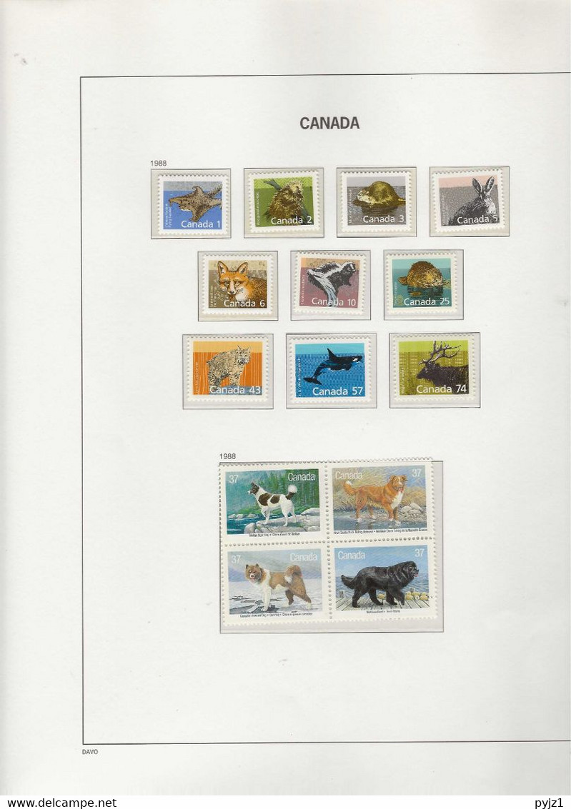 1988 MNH Canada Year Collection According To DAVO Album Postfris** - Années Complètes