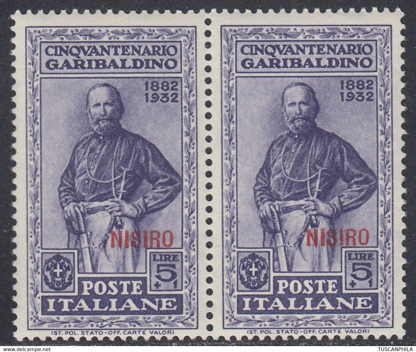 1932 Giuseppe Garibaldi 2 Valore In Coppiola Sass. 26 MNH** Cv 140 - Aegean (Nisiro)