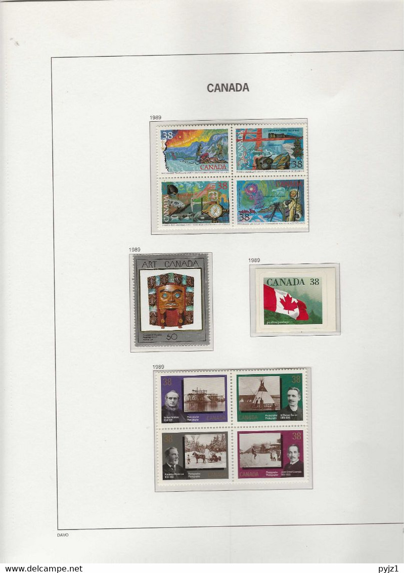 1989 MNH Canada Year Collection According To DAVO Album Postfris** - Volledige Jaargang