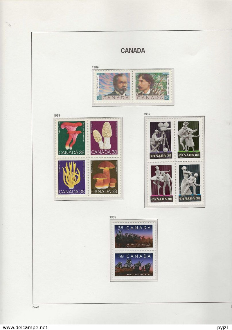 1989 MNH Canada Year Collection According To DAVO Album Postfris** - Annate Complete