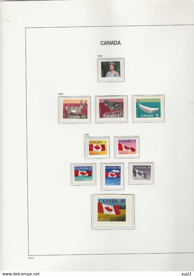 1990 MNH Canada Year Collection According To DAVO Album Postfris** - Annate Complete