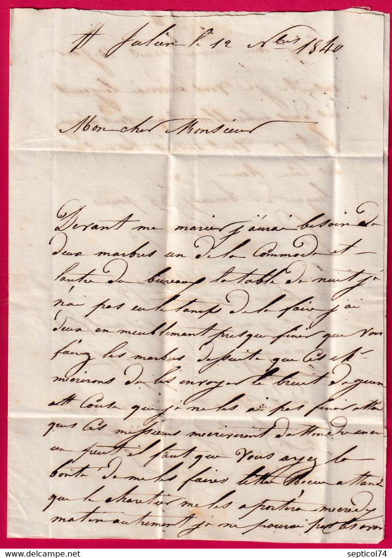 CAD TYPE 12 BARJOLS VAR BOITE RURALE O ST JULIEN DECIME RURAL POUR MARSEILLE LETTRE COVER - 1801-1848: Vorläufer XIX