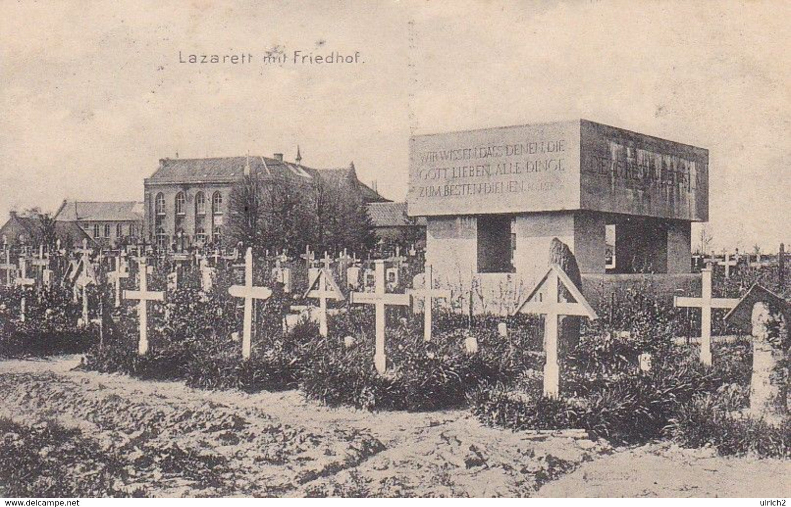 AK Houthulst - Lazarett Mit Friedhof - Feldpost Feld-Art. Regt. 60 - 1917 (62946) - Houthulst