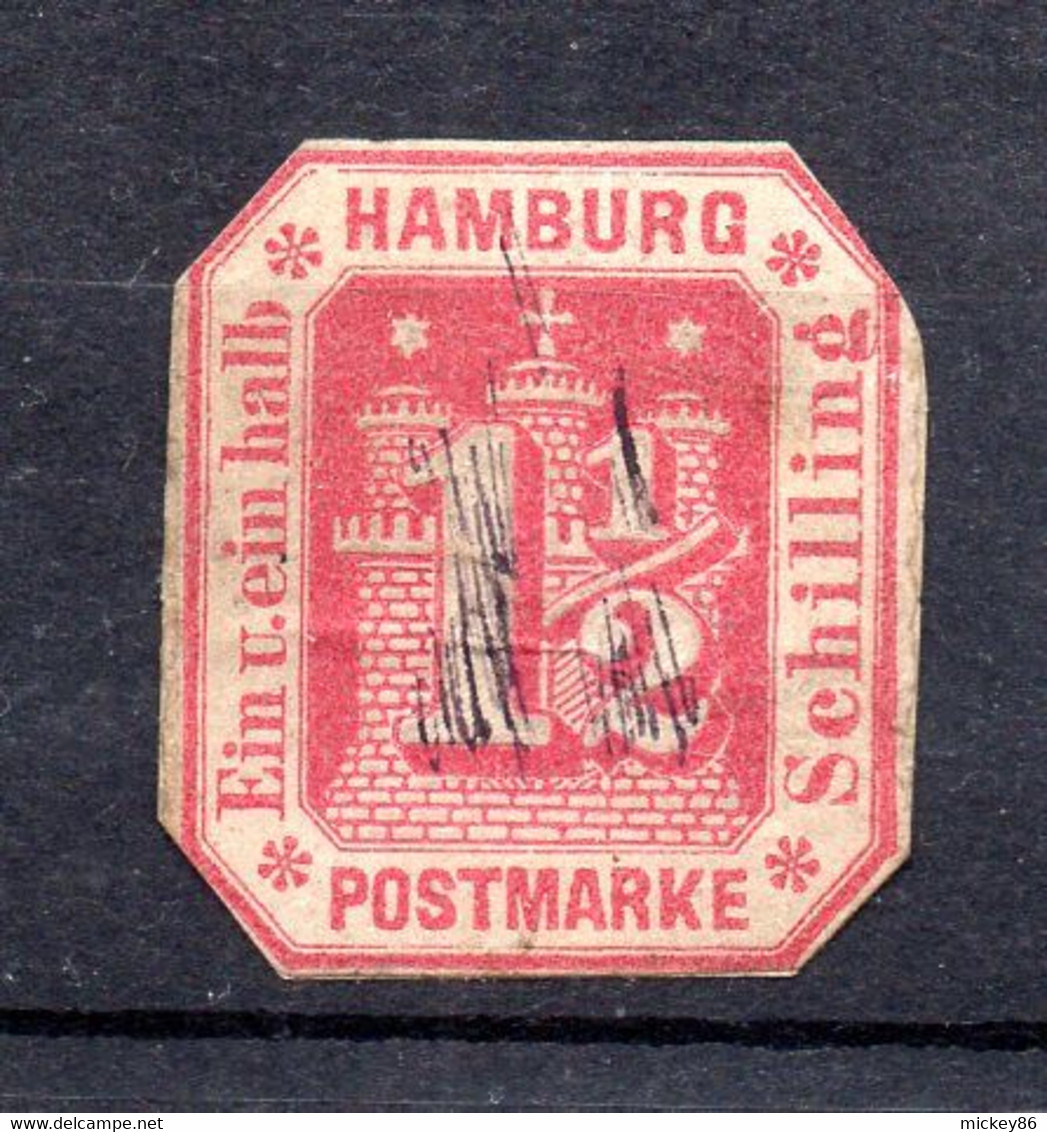 Allemagne--HAMBOURG--1866--n° 23--1.1/2s  Rose  Avec Charnière ...cote  6€........recto-verso - Hamburg (Amburgo)