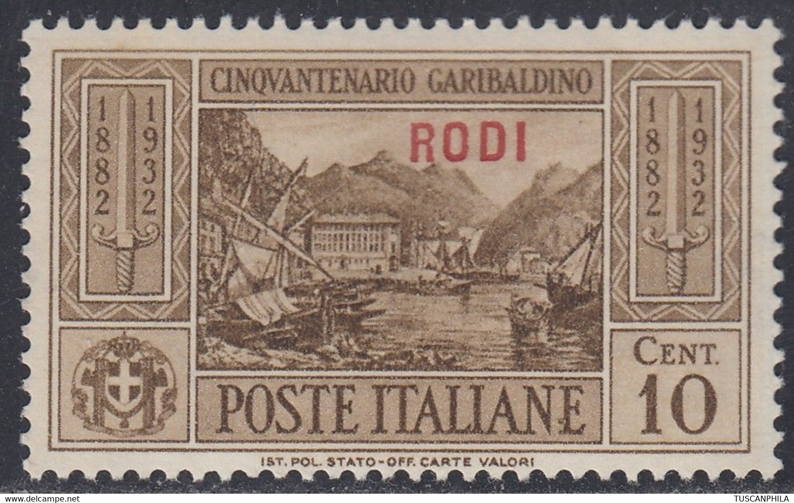 1932 Giuseppe Garibaldi 1 Valore Sass. 20 MNH** Cv 140 - Ägäis (Rodi)