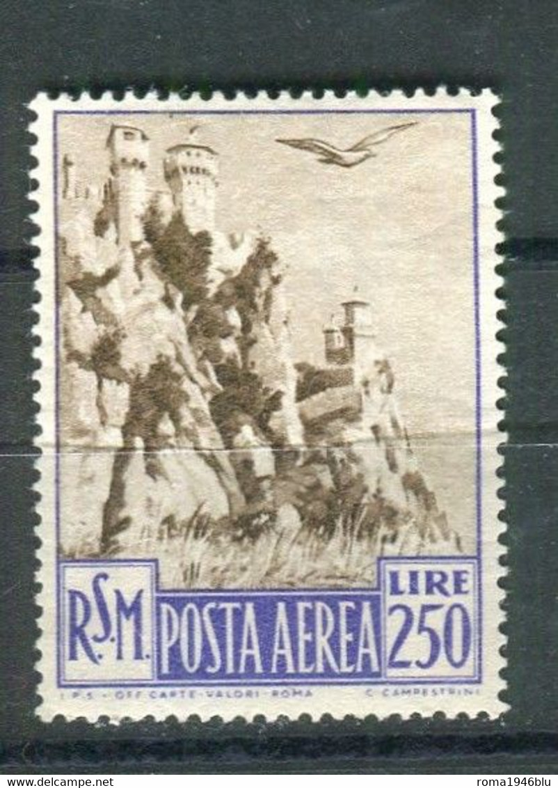 SAN MARINO 1950 POSTA AEREA VEDUTE  250 L. ** MNH - Luchtpost