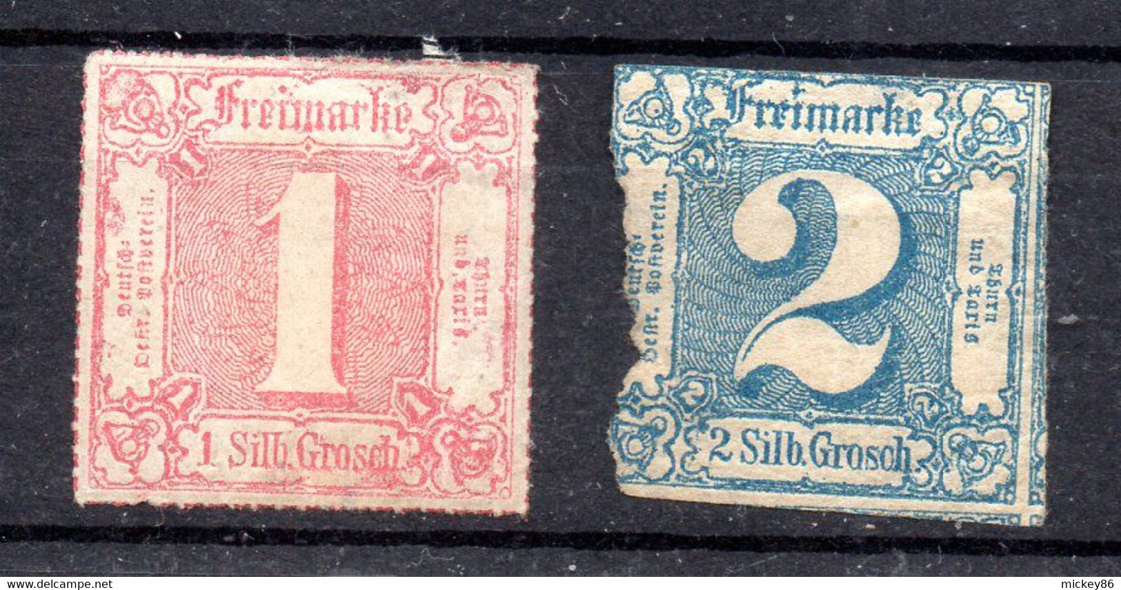 Allemagne--TOUR ET TAXIS--état Du Nord --1865--n° 23 + 24 2ème Choix--neuf  Avec Charnière .env 30 €....recto-verso - Ungebraucht