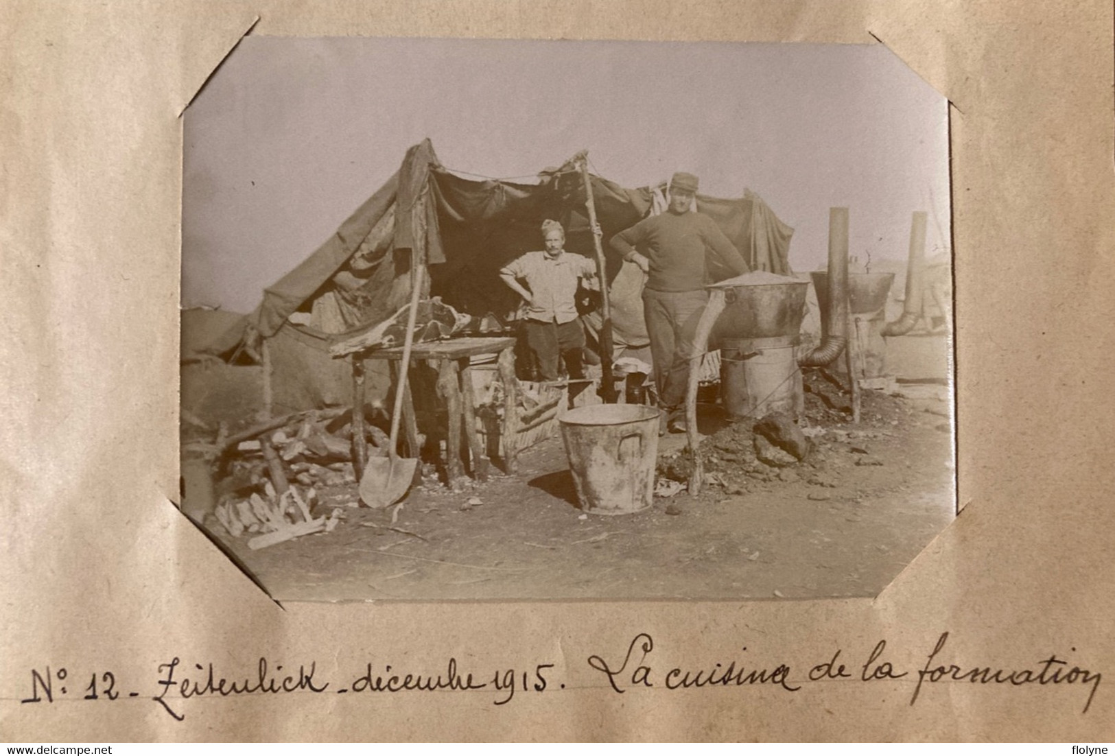 Zeitenlik - Ww1 - Militaria - Photo Ancienne - La Cuisine De La Formation - Décembre 1915 - Grèce Greece - Grèce