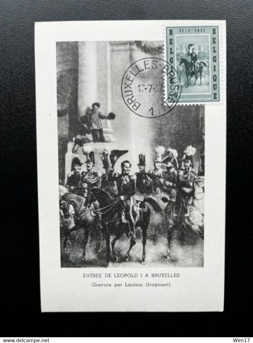 BELGIUM 1957 LEOPOLD I BRUSSELS MAXIMUM CARD BELGIE BELGIQUE - 1951-1960