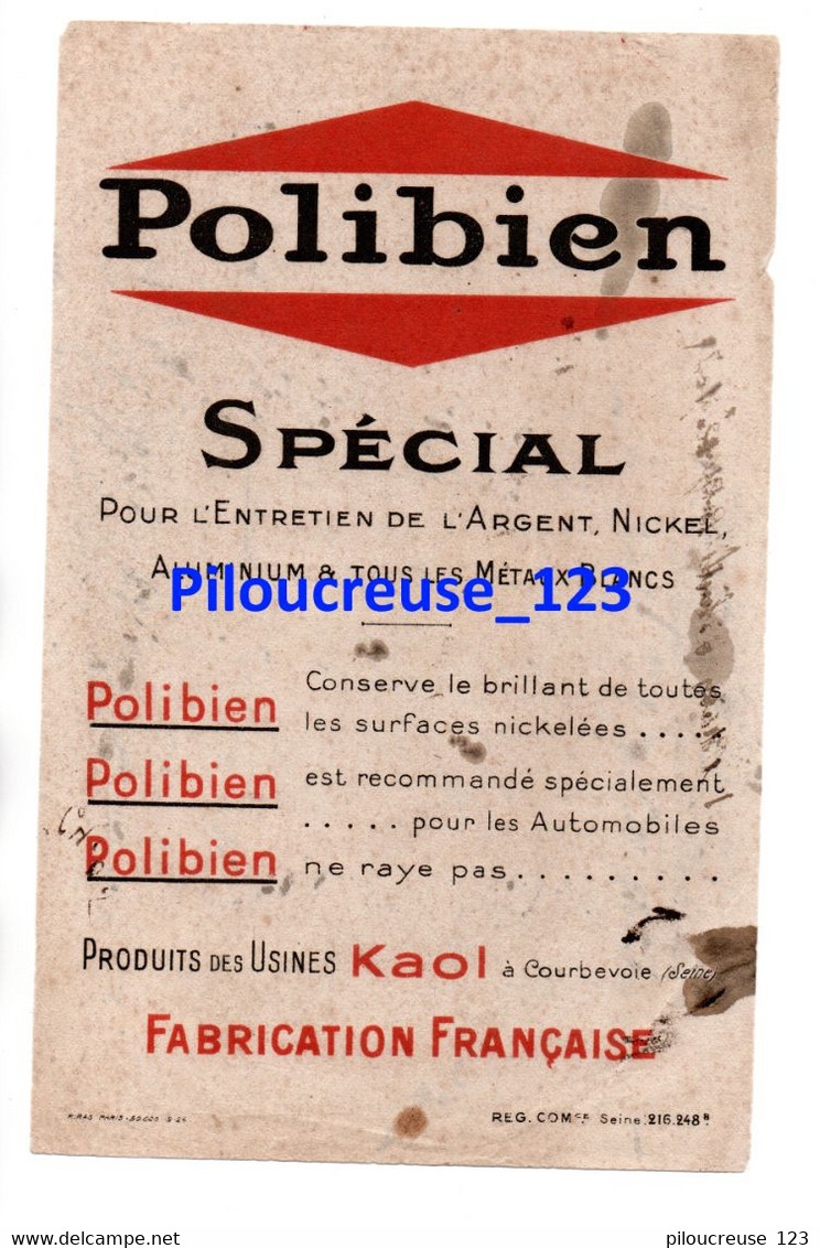 92  Hauts De Seine - COURBEVOIE - BUVARD - " POLIBIEN Spécial - Produits Des Usines KAOL " - RARE - S