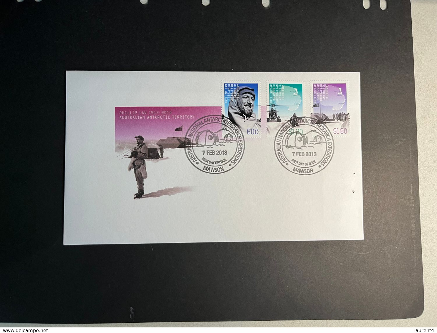 (1 Oø 24) Australia FDC - AAT Phillip Law (2013) 4 Covers Differente Base - FDC