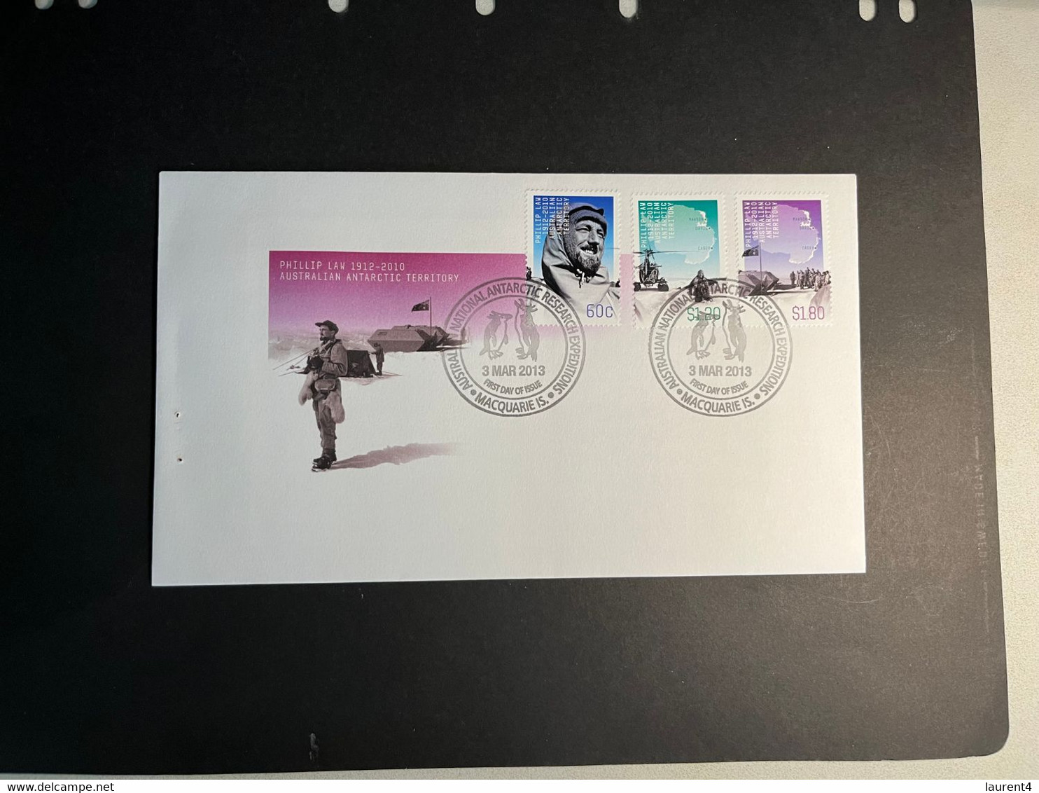 (1 Oø 24) Australia FDC - AAT Phillip Law (2013) 4 Covers Differente Base - FDC