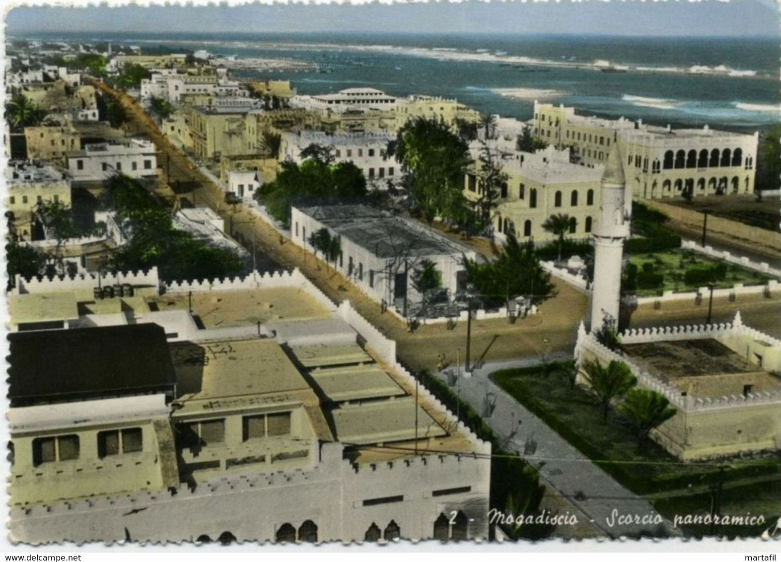 Cartolina - Somalia A.F.I.S. Via Aerea, Mogadiscio 1954 - Somalië (AFIS)