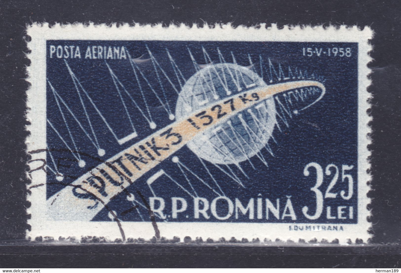 ROUMANIE AERIENS N°   87 ° Oblitéré, Used, TB (D9102) Satellite Spoutnik III - 1958 - Used Stamps