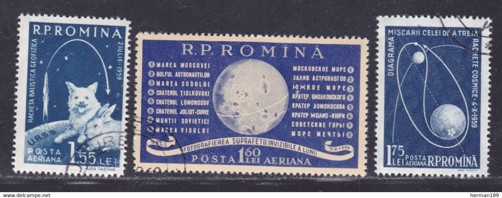 ROUMANIE AERIENS N°  104 à 106 ° Oblitéré, Used, TB (D9106) Fusée Cosmiques - 1959 - Used Stamps