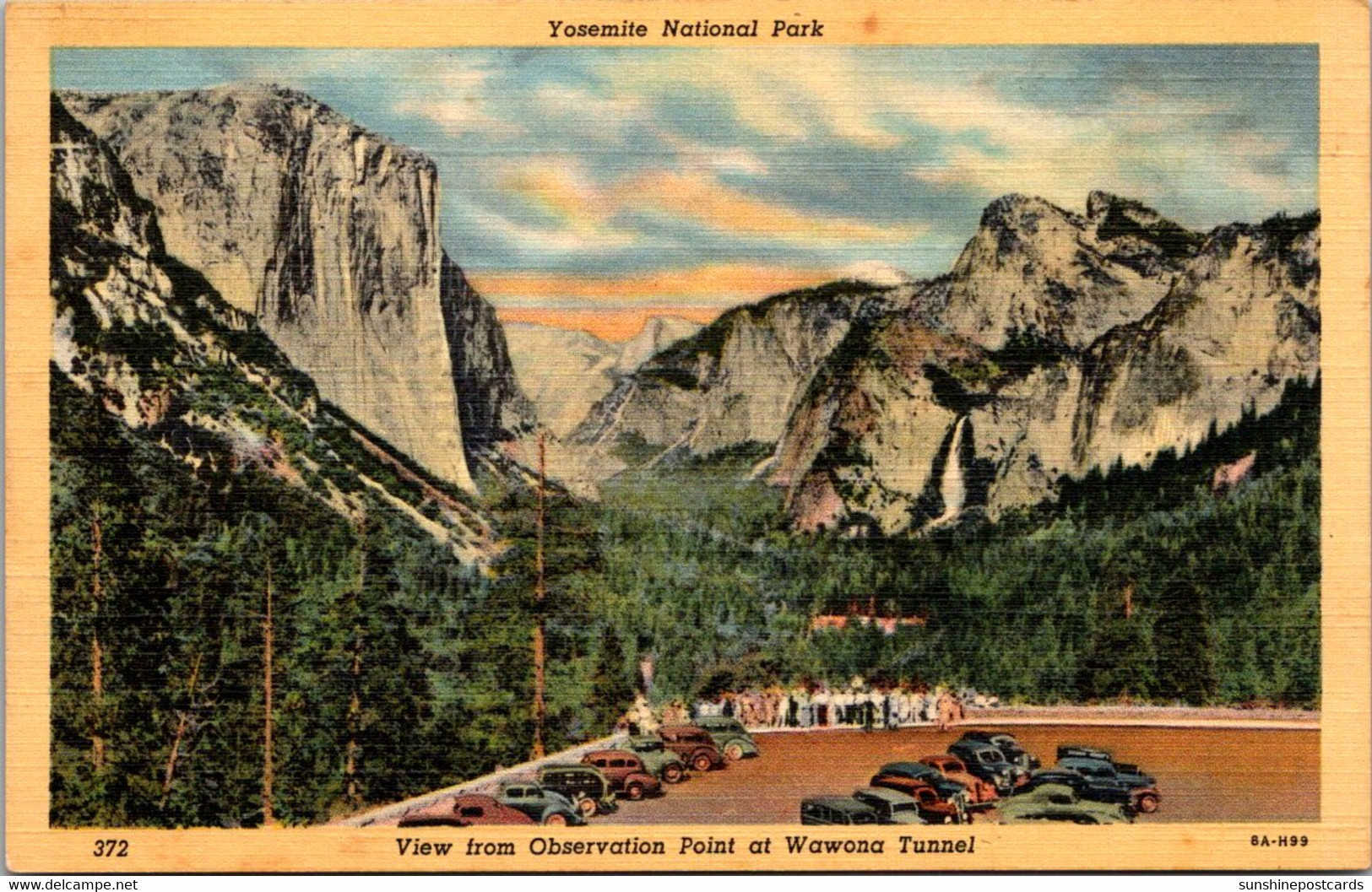 California Yosemite National Park View From Obsewrvation Point At Wawona Tunnel Curteich - Yosemite