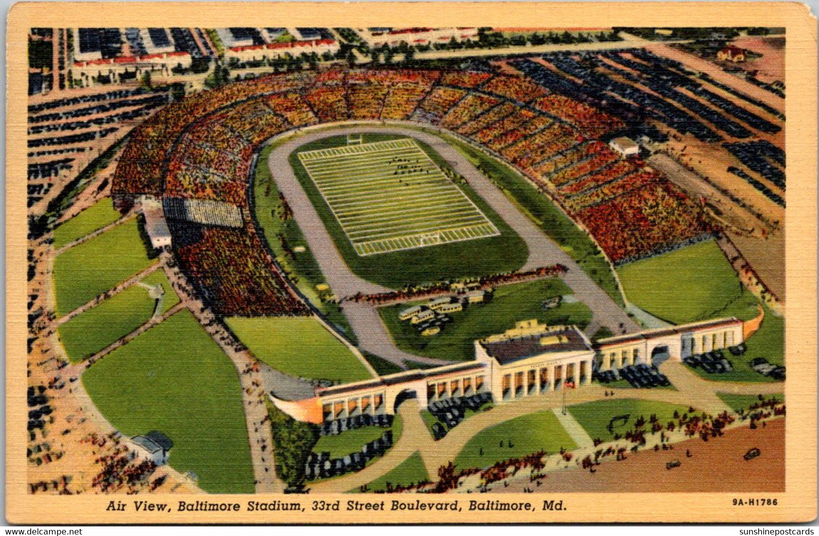 Maryland Baltimore Aerial View Baltimore Stadium 1942 Curteich - Baltimore