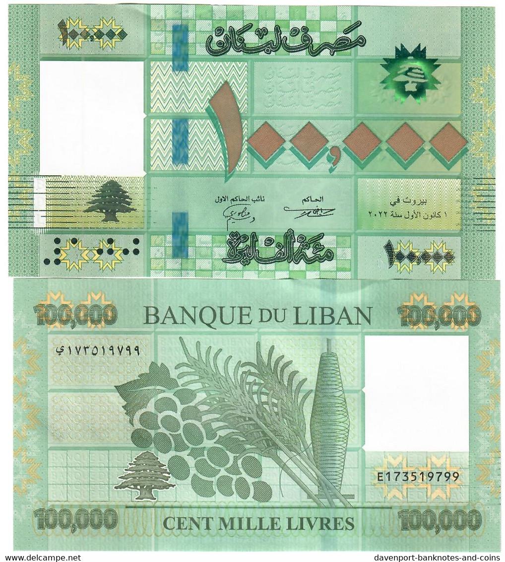 Lebanon 100000 Pounds 2022 UNC - Liban