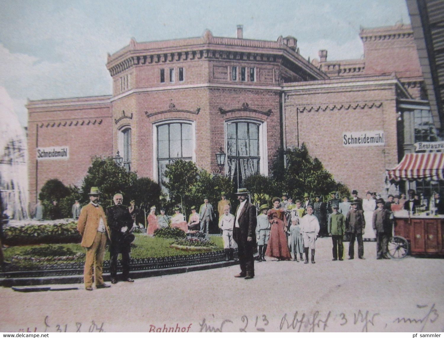 Ehemalige Gebiete Posen AK 1904 Gruss Aus Schneidemühl Bahnhof Mit Restauration Und Bahnpost Stempel Berlin - Posen