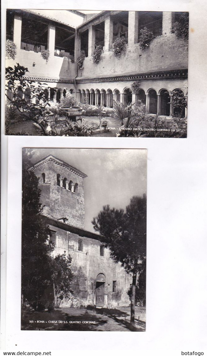 2 CPM PHOTO  ROMA  CHIOSTRO E CHIESA  DEI SS QUATTRO CORONATI - Verzamelingen