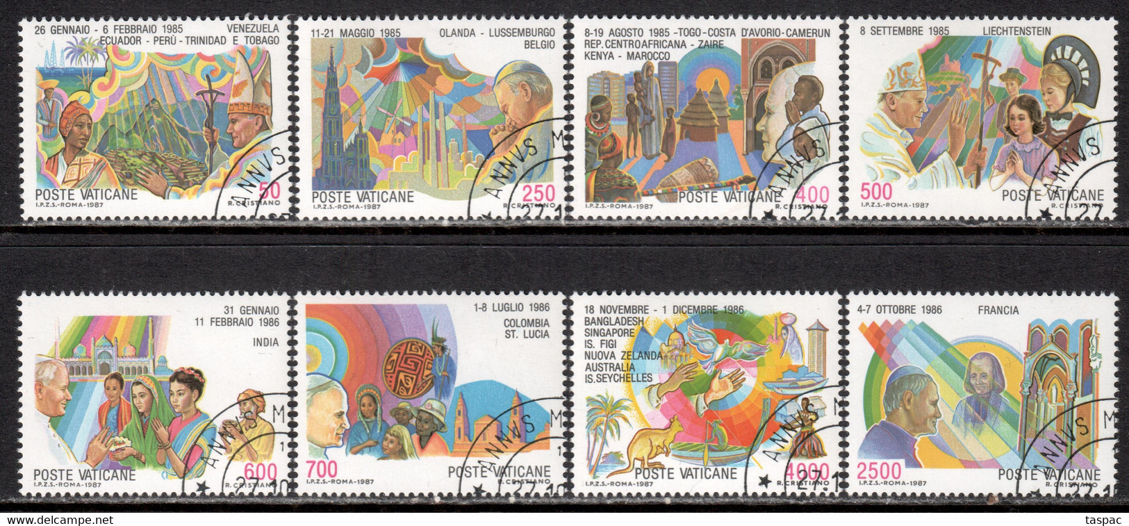 Vatican 1987 Mi# 926-933 Used - Journeys Of Pope John Paul II, 1985-86 - Used Stamps