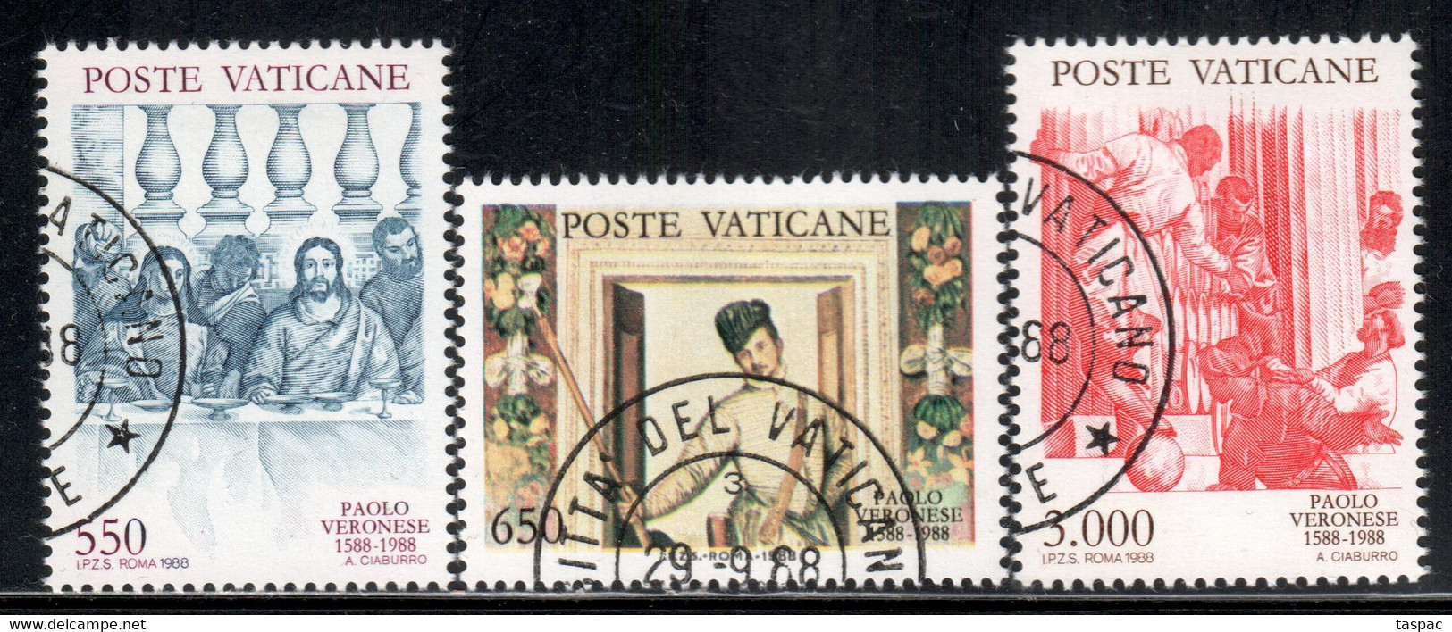 Vatican 1988 Mi# 949-951 Used - Paintings By Paolo Veronese - Used Stamps