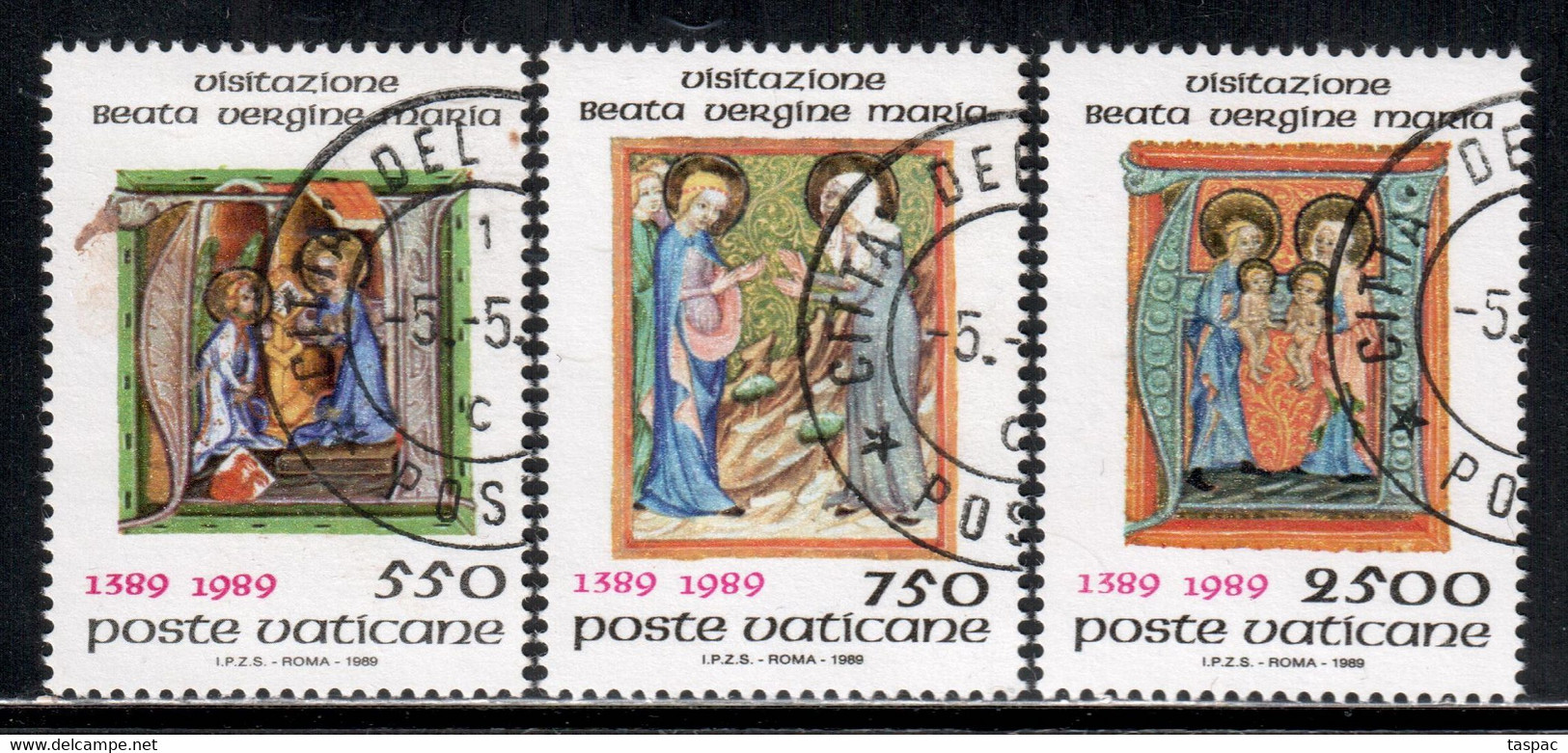 Vatican 1989 Mi# 973-975 Used - Feast Of The Visitation, 600th Anniv. - Oblitérés