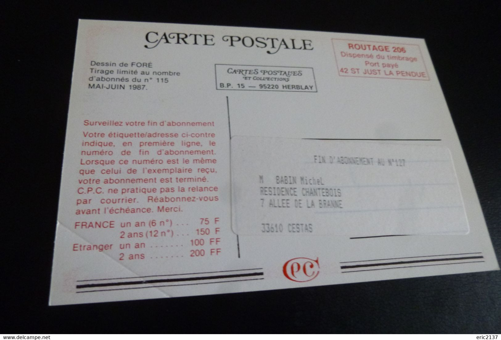 BELLE ILLUSTRATION.."CARTE CPC..." ..SIGNE FORE - Fore