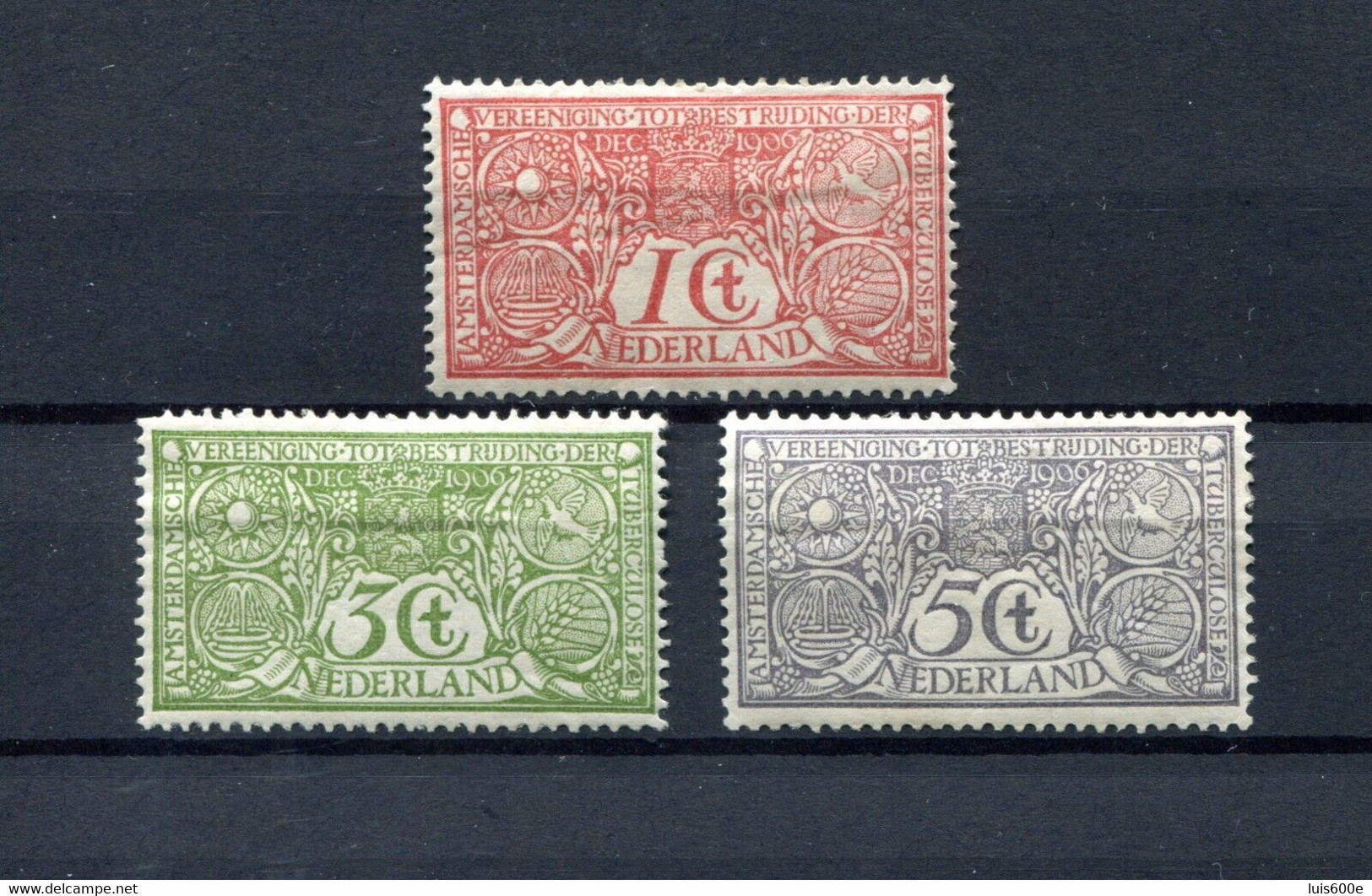 1906.HOLANDA.YVERT 70/72*.NUEVOS CON FIJASELLOS(MH).CATLOGO 115€ - Unused Stamps