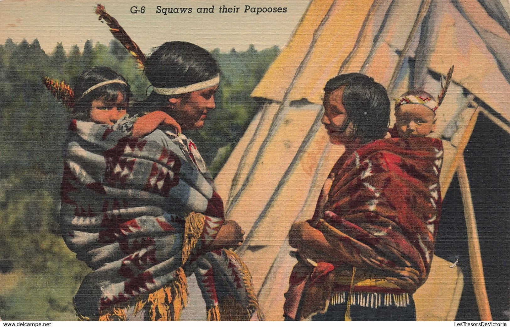 CPA - USA - Squaws And Their Papooses - Edit. Sainte Marie's - Indien - Enfant - Colorisé - Other & Unclassified