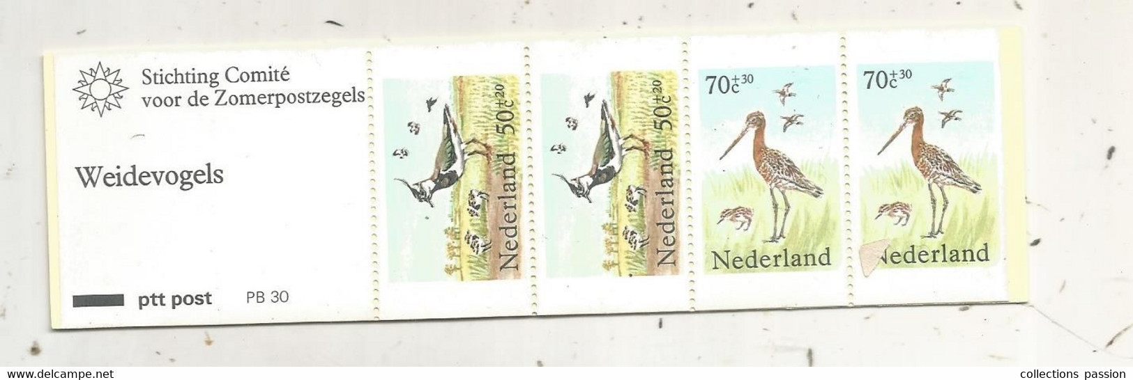 Carnet De 4 Timbres, NEDERLAND, 1984 , Oiseaux, Neufs , 2 Scans - Libretti