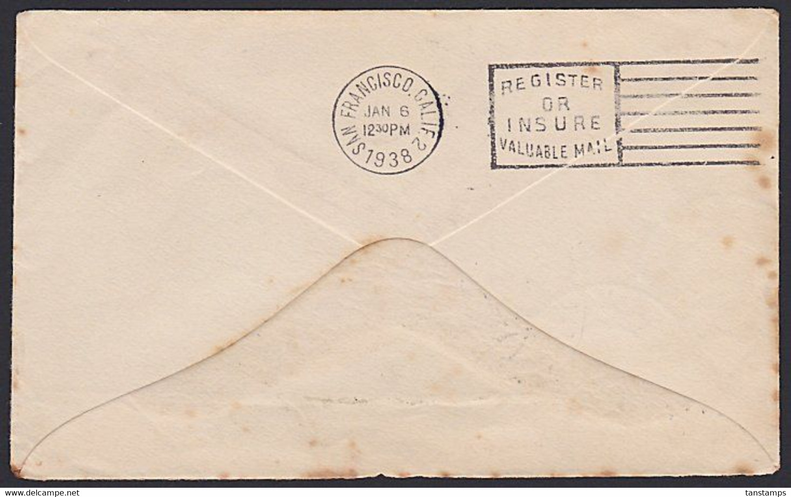 NEW ZEALAND 1937 FIRST AMERICAN FLIGHT COVER 3s & 9d X2 FRANKING - Lettres & Documents