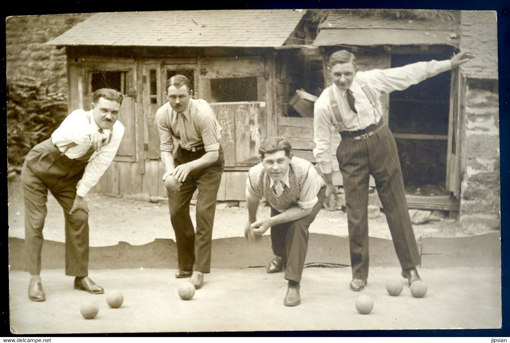 Cpa Carte Photo Joueur De Boules    LANR20 - Jeux Régionaux