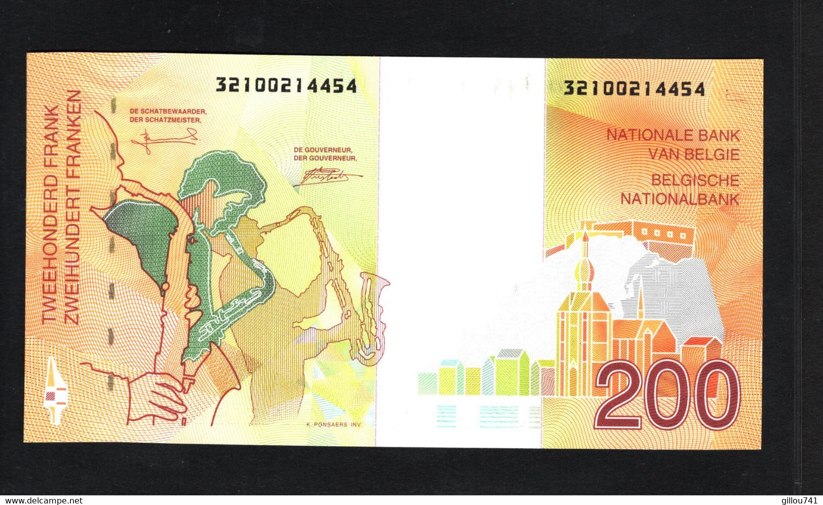 Belgique, 200 Francs, 1994-2001 ND Issue - Collezioni