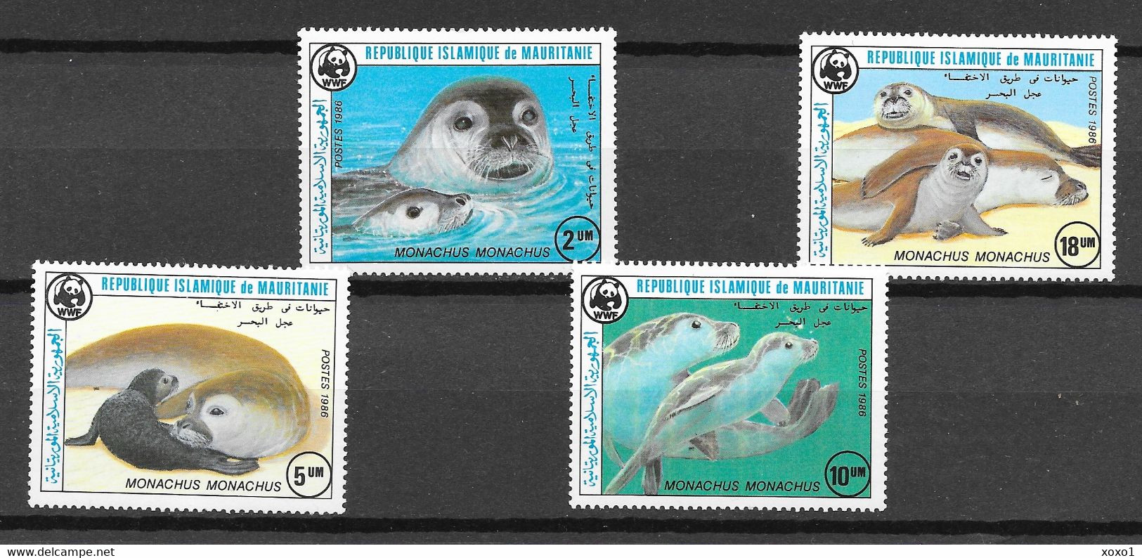 Mauritania 1986 MiNr. 871 - 875 Mauretanien Animals Marine Mammals Mediterranean Monk Seal WWF 4v MNH ** 15.00 € - Mauritanie (1960-...)